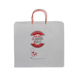 sac cabas kraft blanc personnalisé | Fournisseur emballage alimentaire