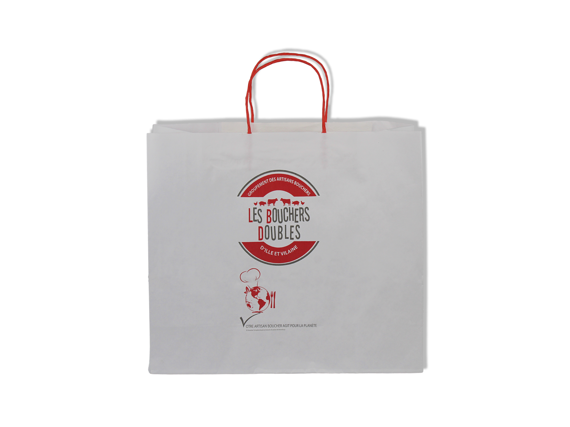 sac cabas kraft blanc personnalisé | Fournisseur emballage alimentaire